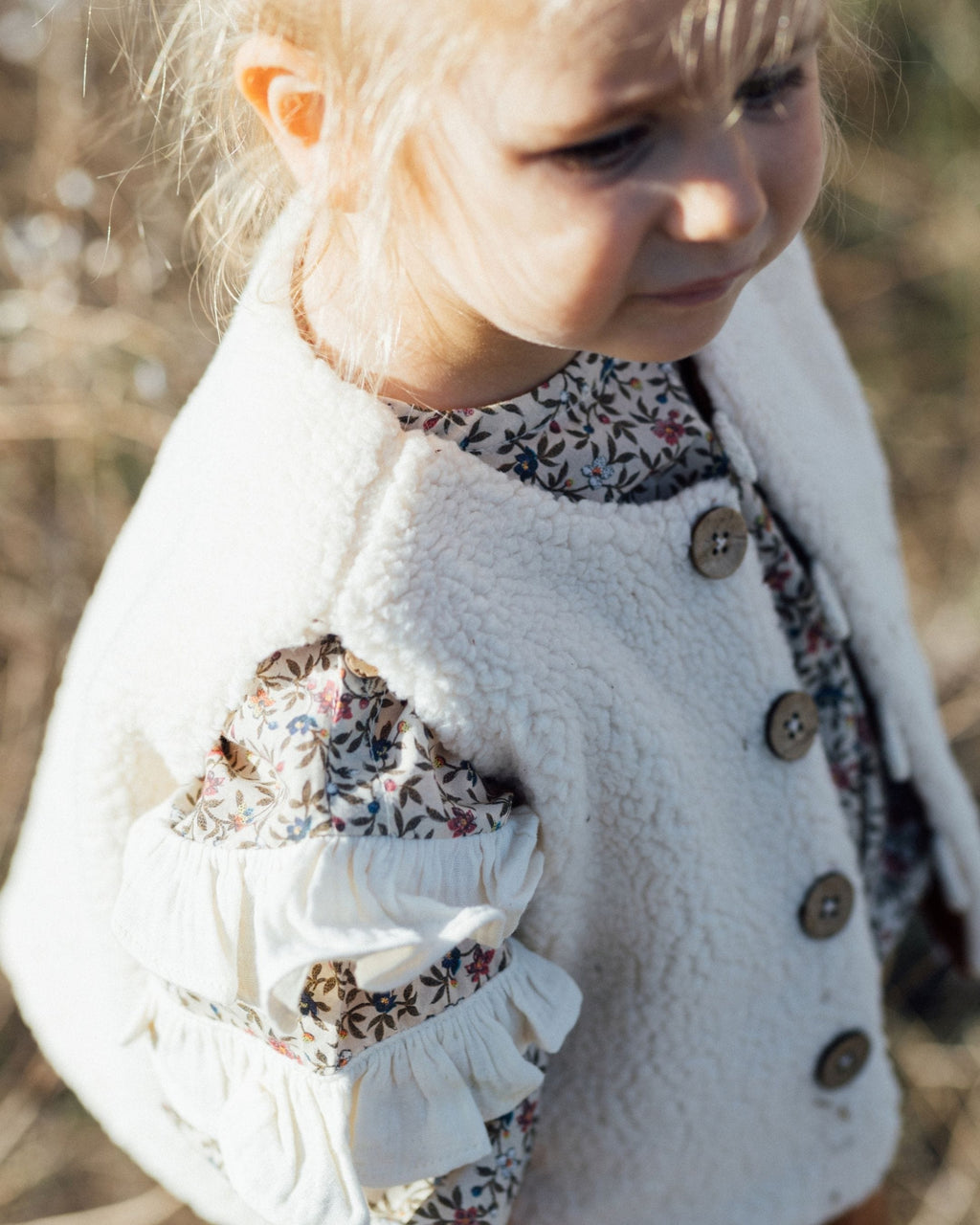 Epiko Gilet Gilet berger enfant reversible CHÊNE Mode durable made in france et europe
