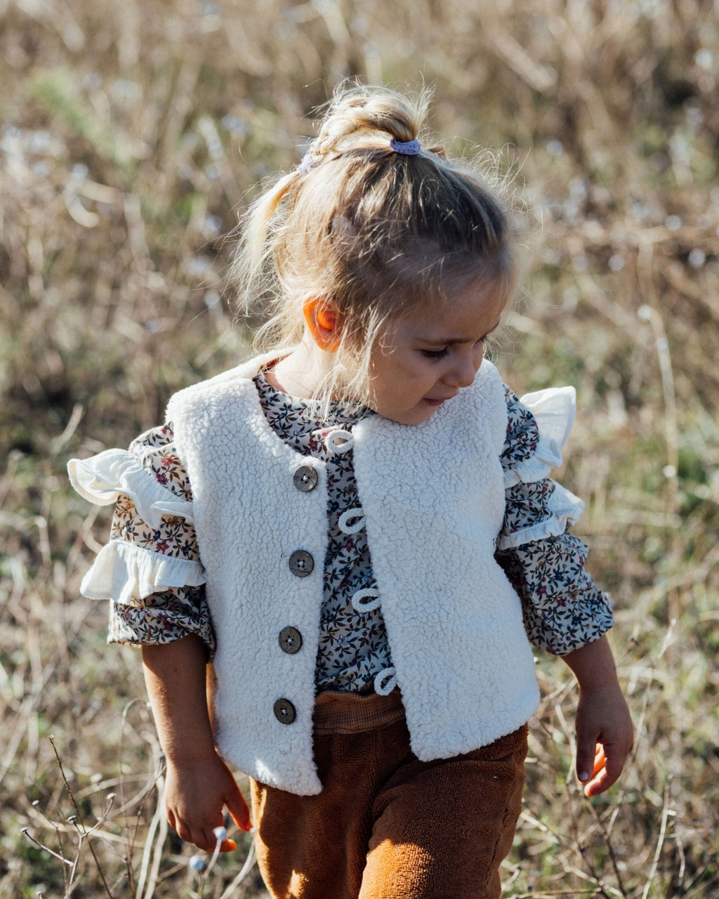 Epiko Gilet Gilet berger enfant reversible CHÊNE Mode durable made in france et europe