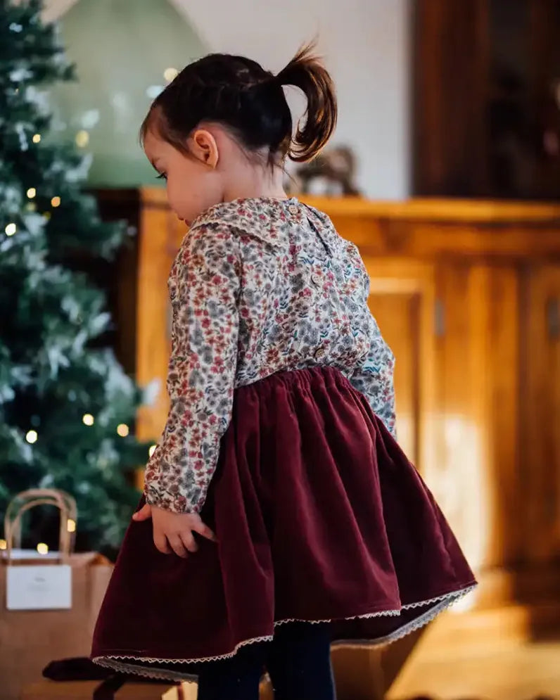 Epiko Jupe Jupe de fête fille en coton bio VERVEINE Mode durable made in france et europe