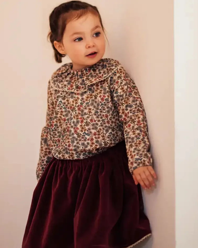 Epiko Jupe Jupe de fête fille en coton bio VERVEINE Mode durable made in france et europe
