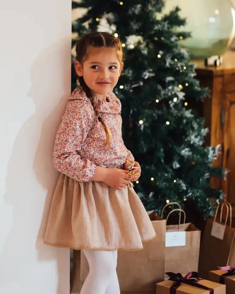Epiko Jupe Jupe de fête fille en coton bio VERVEINE Mode durable made in france et europe