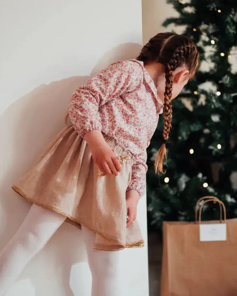 Epiko Jupe Jupe de fête fille en coton bio VERVEINE Mode durable made in france et europe