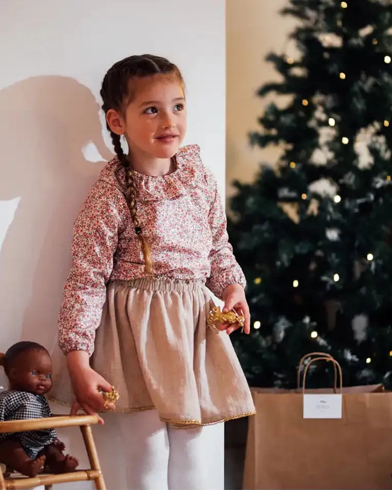 Epiko Jupe Jupe de fête fille en coton bio VERVEINE Mode durable made in france et europe
