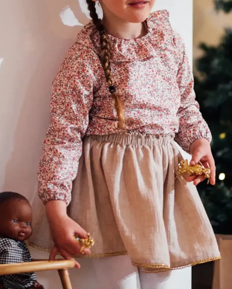 Epiko Jupe Jupe de fête fille en coton bio VERVEINE Mode durable made in france et europe