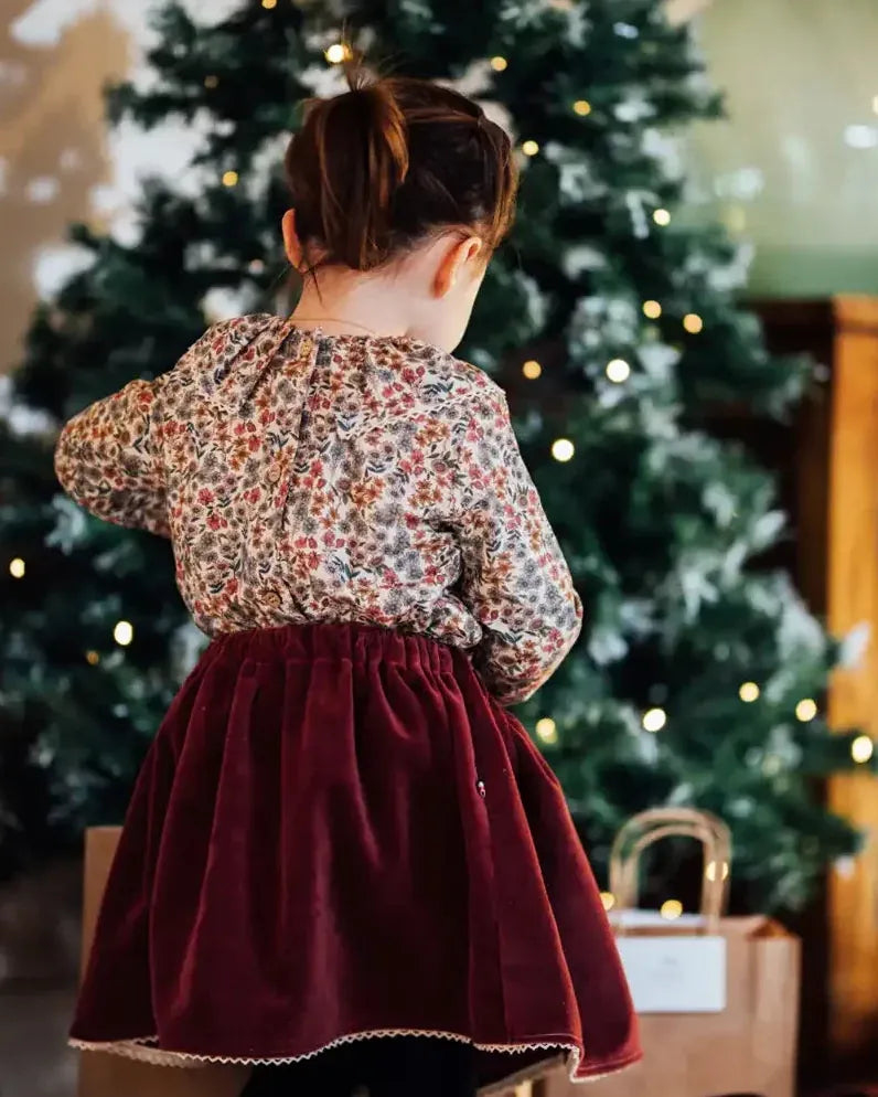 Epiko Jupe Jupe de fête fille en coton bio VERVEINE Mode durable made in france et europe