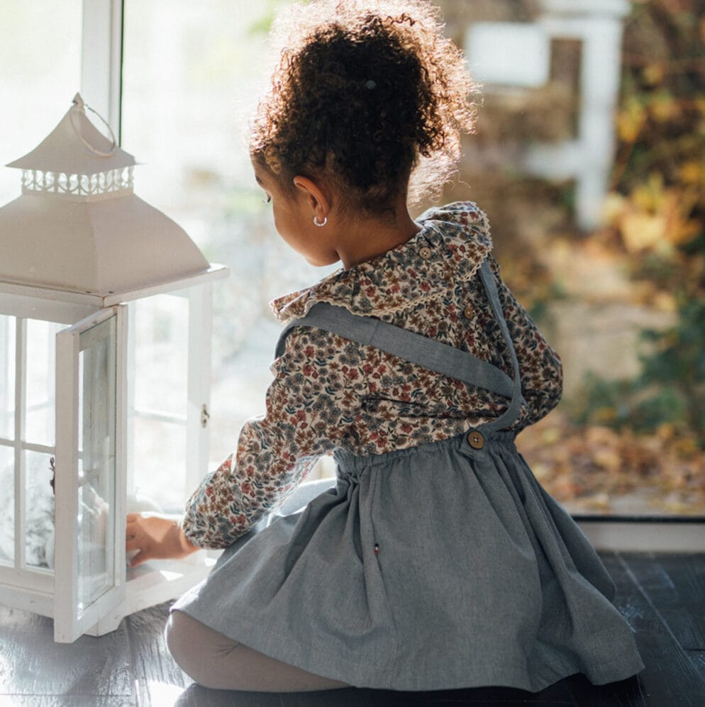Epiko Jupe Jupe enfant à bretelles VALERIANE Mode durable made in france et europe