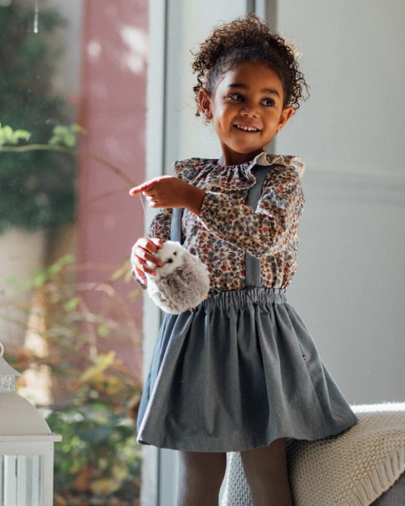 Epiko Jupe Jupe enfant à bretelles VALERIANE Mode durable made in france et europe