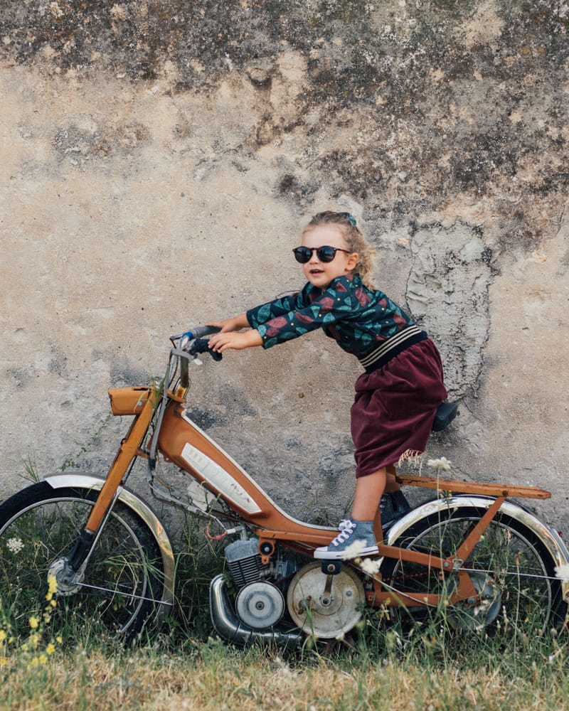 Epiko Jupe Jupe enfant velours bordeaux ZELIE Mode durable made in france et europe