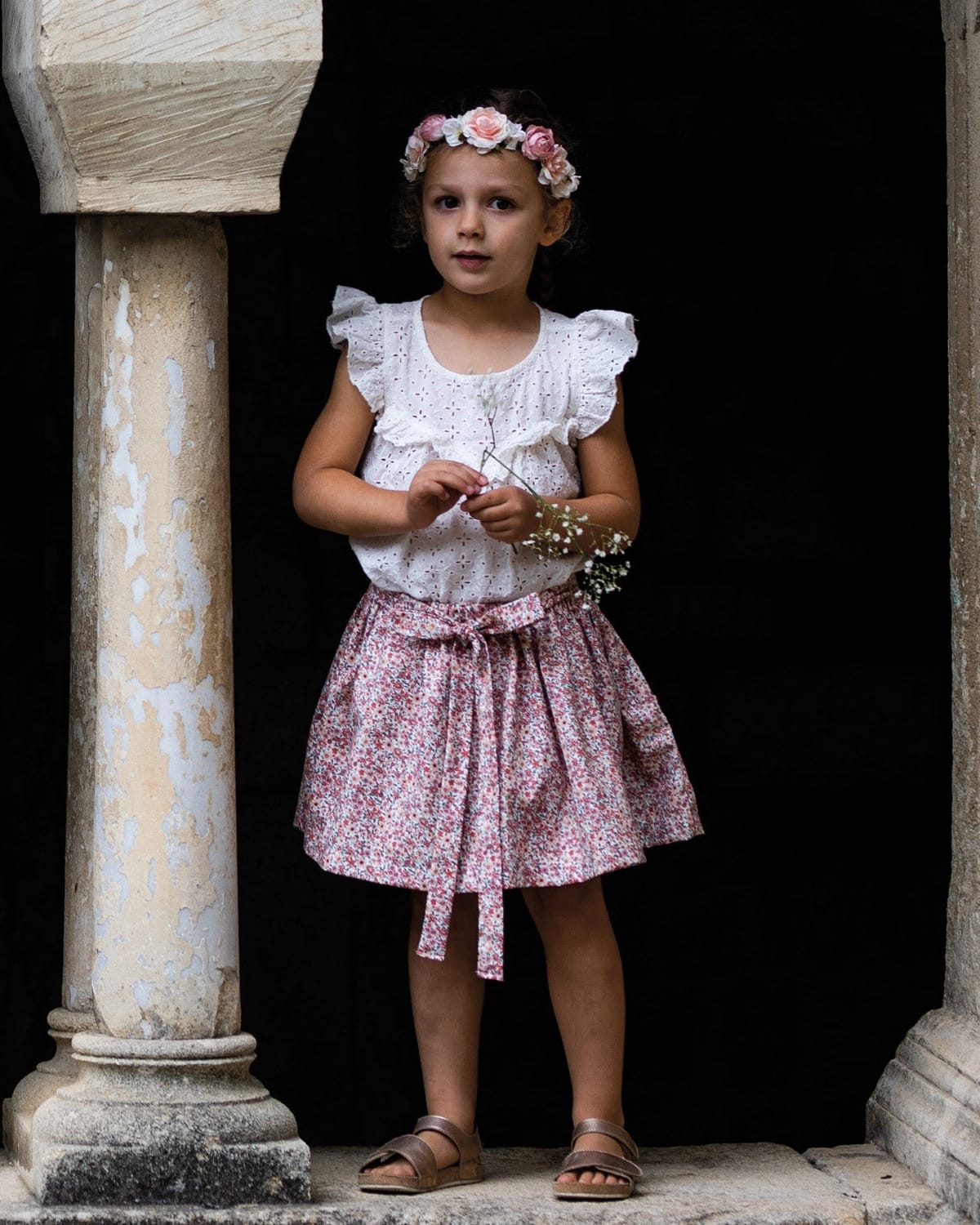 Epiko Jupe Jupe fille de cérémonie à nouer VERVEINE Mode durable made in france et europe