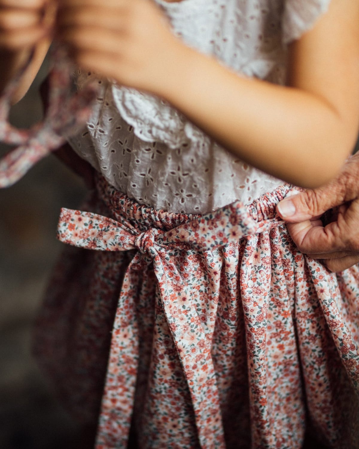 Epiko Jupe Jupe fille de cérémonie à nouer VERVEINE Mode durable made in france et europe
