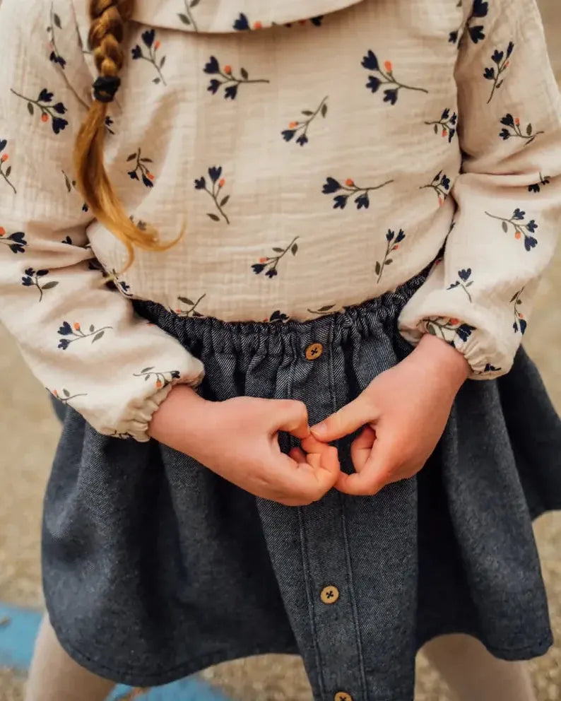 Epiko Jupe Jupe fille en jeans VERVEINE Mode durable made in france et europe
