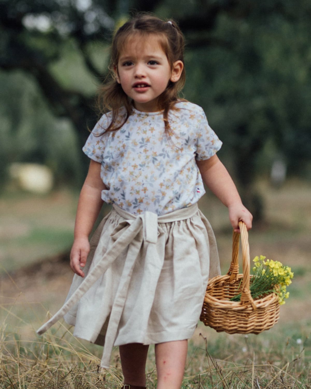Epiko Jupe Jupe fille lin naturel VERVEINE Mode durable made in france et europe