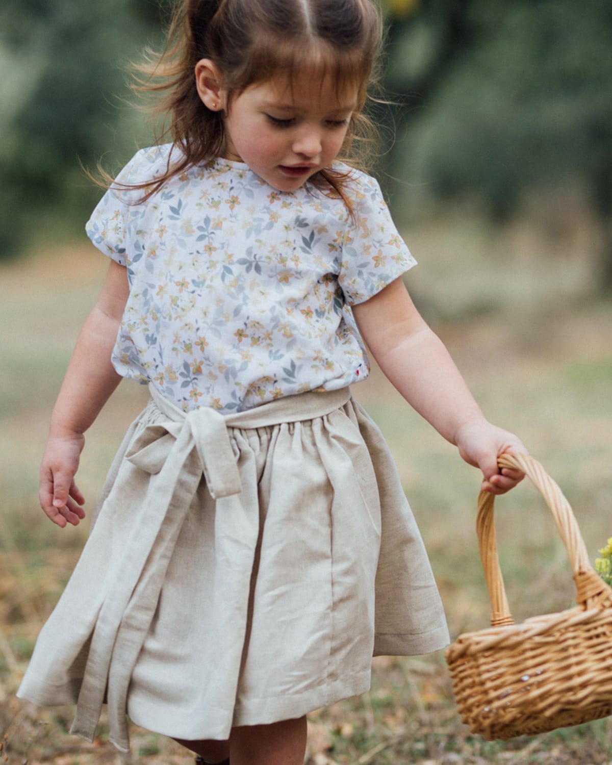 Epiko Jupe Jupe fille lin naturel VERVEINE Mode durable made in france et europe