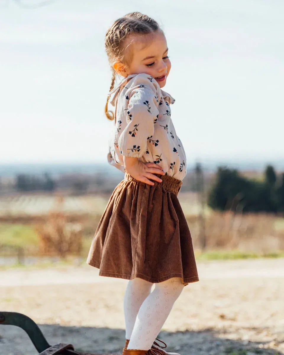 Epiko Jupe Jupe fille paperbag en coton bio VERVEINE Mode durable made in france et europe