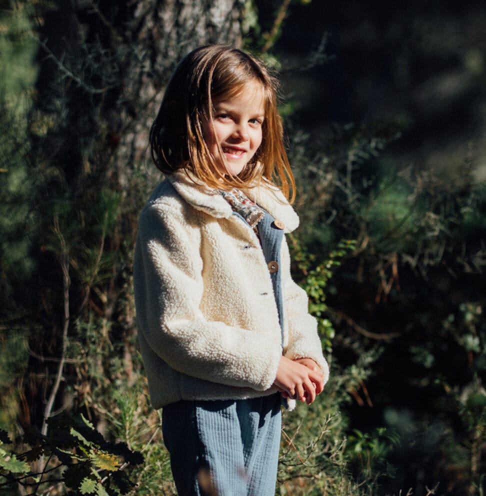 Epiko Manteau Veste enfant réversible bleu SAUGE Mode durable made in france et europe