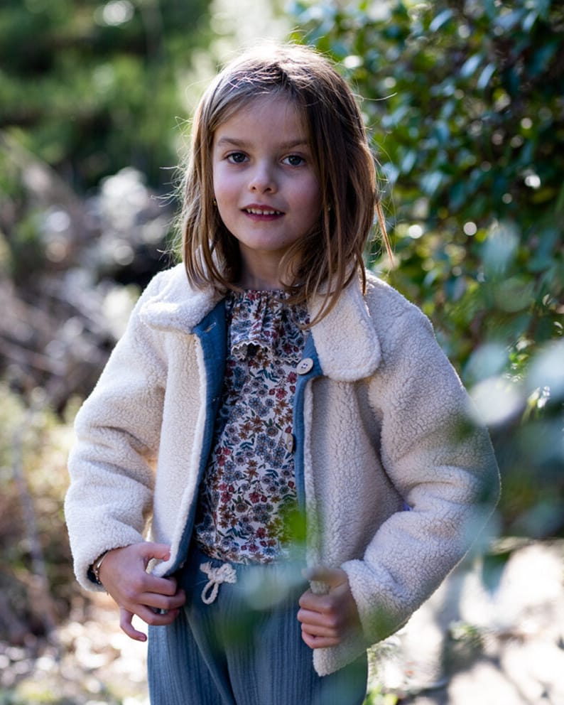 Epiko Manteau Veste enfant réversible bleu SAUGE Mode durable made in france et europe