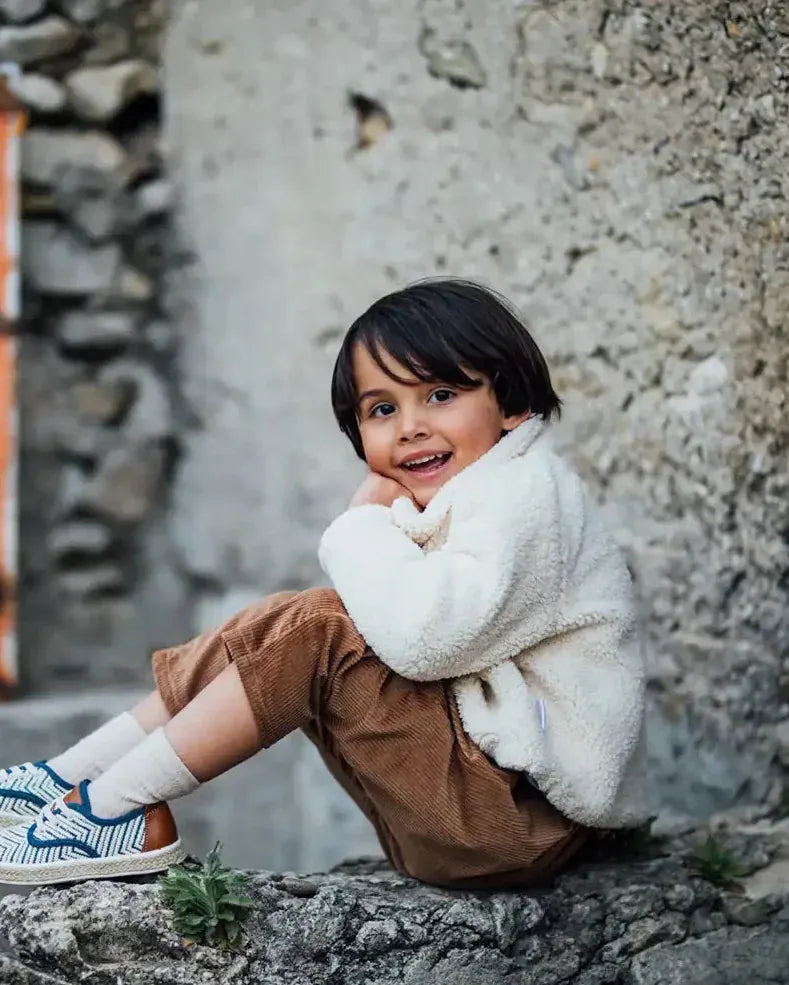 Epiko Manteau Veste hiver enfant doublée sherpa SAUGE Mode durable made in france et europe