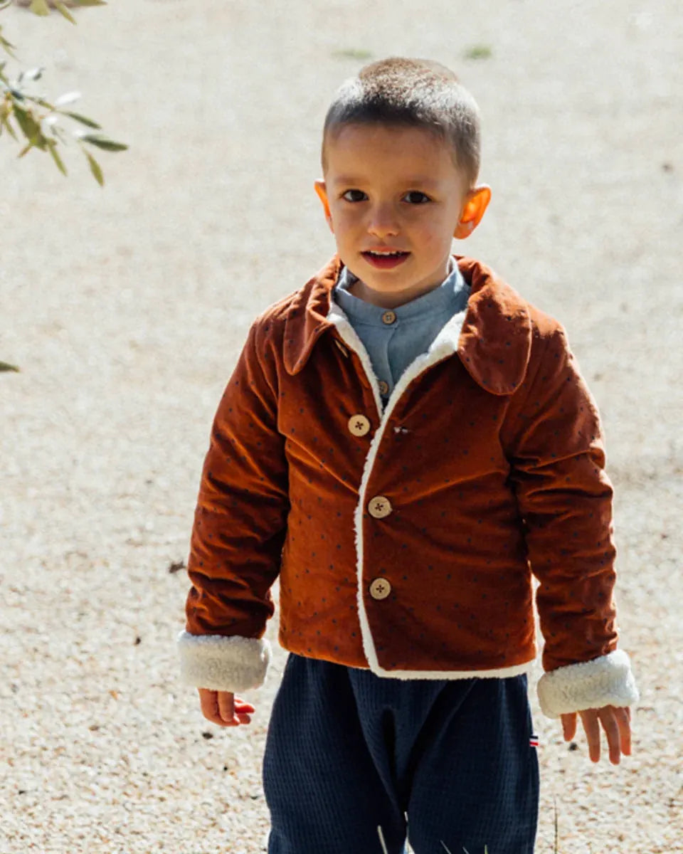 Epiko Manteau Veste hiver enfant doublée sherpa SAUGE Mode durable made in france et europe