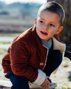 Epiko Manteau Veste hiver enfant doublée sherpa SAUGE Mode durable made in france et europe