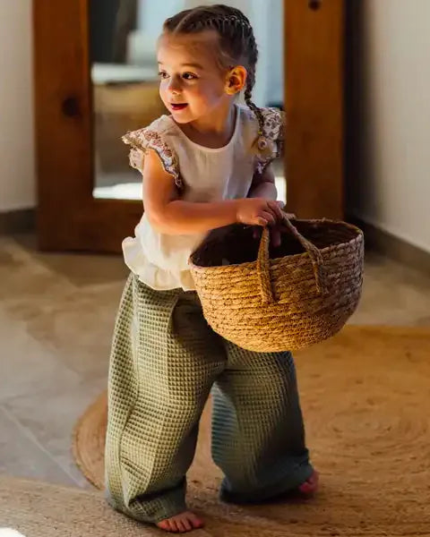 Epiko Pantalon Pantalon bébé en coton bio ABRICOTIER Mode durable made in france et europe