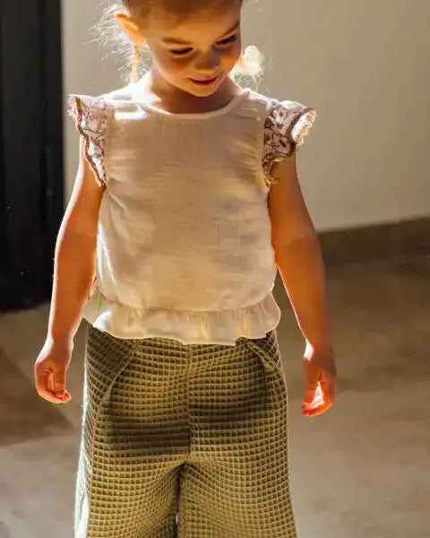 Epiko Pantalon Pantalon bébé en coton bio ABRICOTIER Mode durable made in france et europe