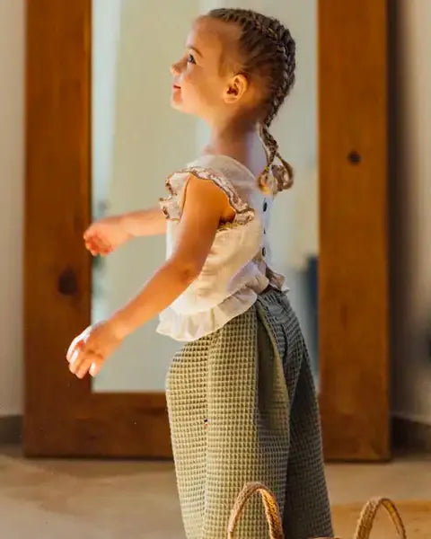 Epiko Pantalon Pantalon bébé en coton bio ABRICOTIER Mode durable made in france et europe