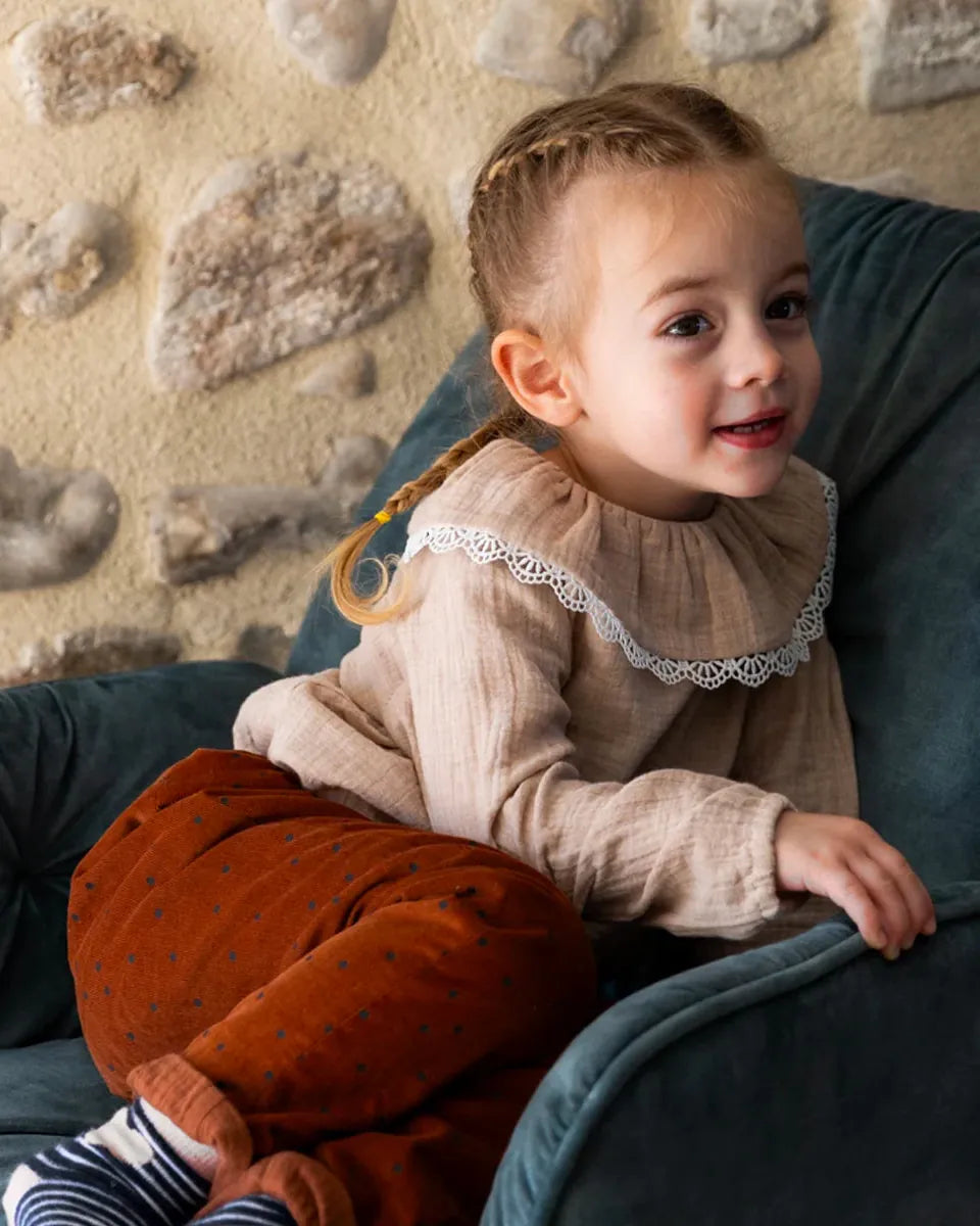 Epiko Pantalon Pantalon enfant velours réversible ARBOUSIER Mode durable made in france et europe
