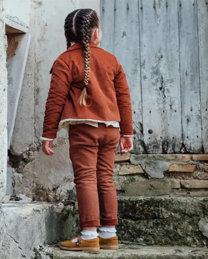 Epiko Pantalon Pantalon enfant velours réversible ARBOUSIER Mode durable made in france et europe