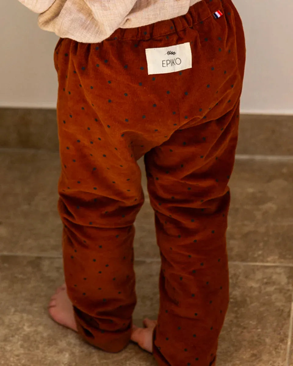 Epiko Pantalon Pantalon enfant velours réversible ARBOUSIER Mode durable made in france et europe