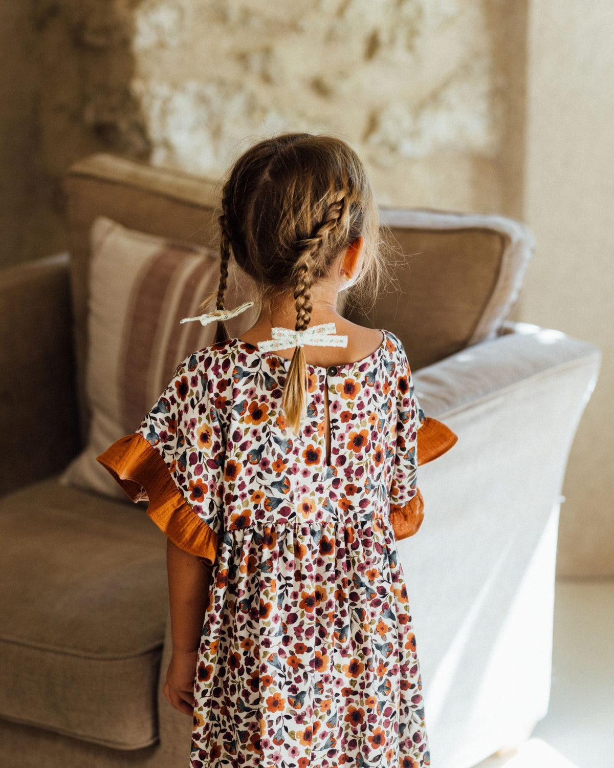 Epiko Robe Robe fille en viscose EcoVero fleuri GARDENIA Mode durable made in france et europe