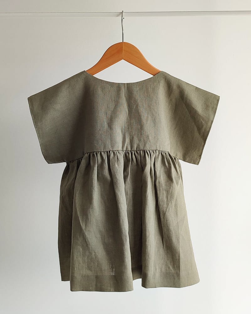 Epiko Robe Robe fille lin olive GARDENIA Mode durable made in france et europe