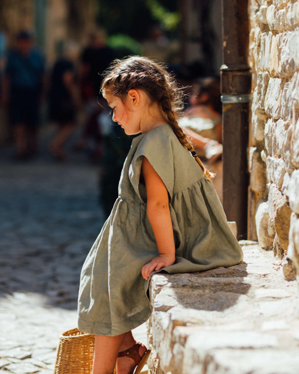 Epiko Robe Robe fille lin olive GARDENIA Mode durable made in france et europe