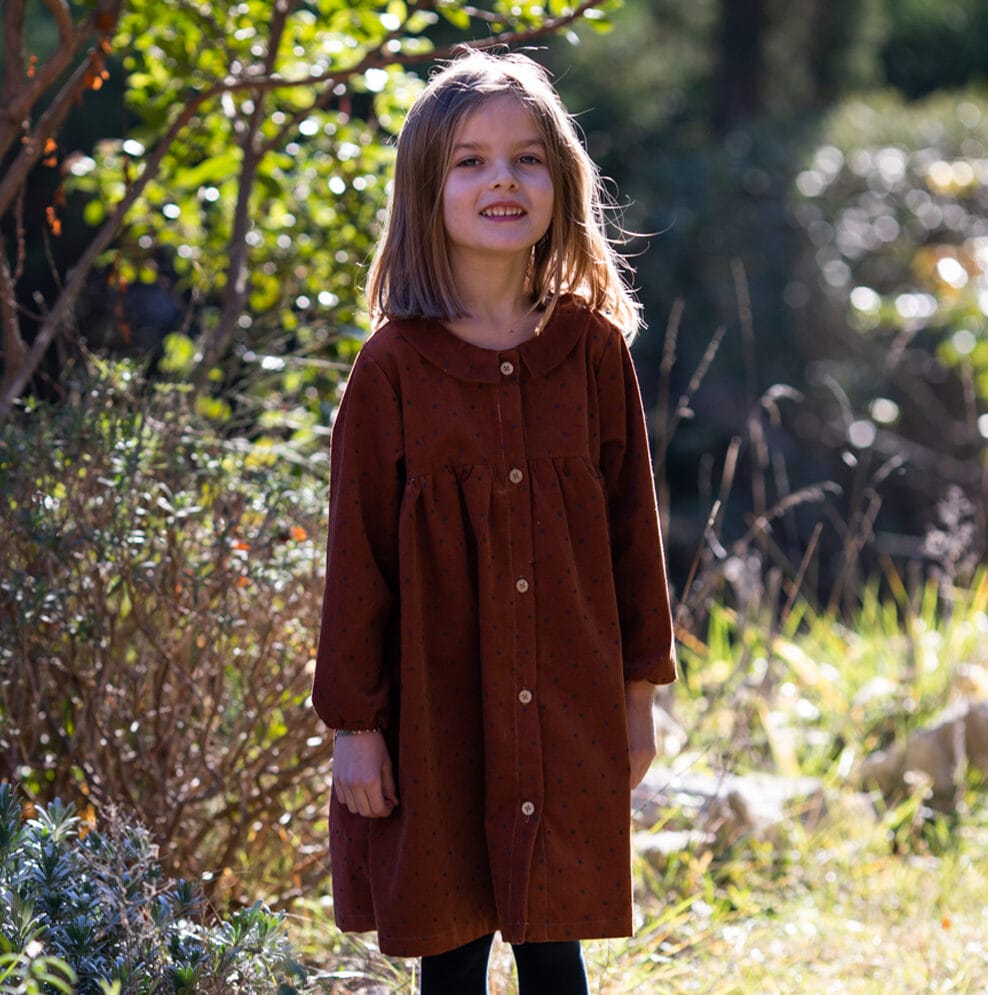 Epiko Robe Robe fille velours milleraie GAZANIA Mode durable made in france et europe