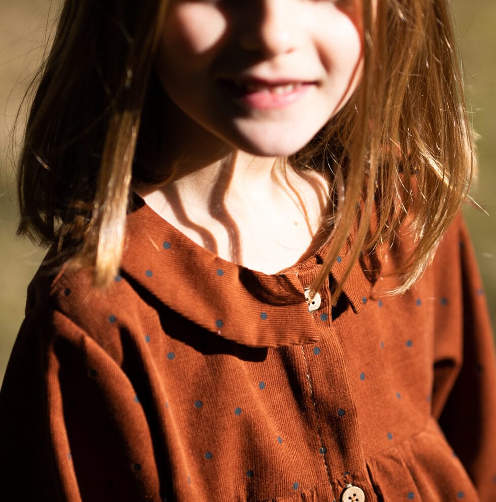 Epiko Robe Robe fille velours milleraie GAZANIA Mode durable made in france et europe