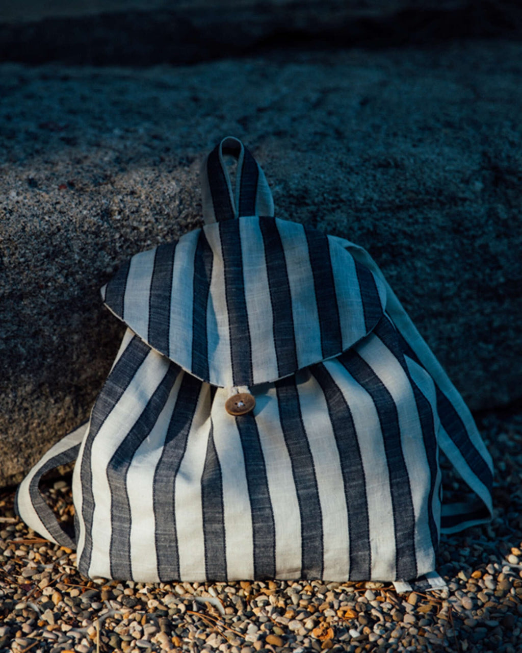 Epiko Sac à dos Sac à dos enfant en lin rayures GENET Mode durable made in france et europe