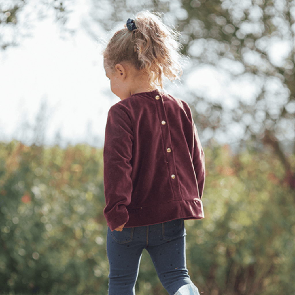 Epiko Sweat enfant velours bordeaux JUDY Mode durable made in france et europe