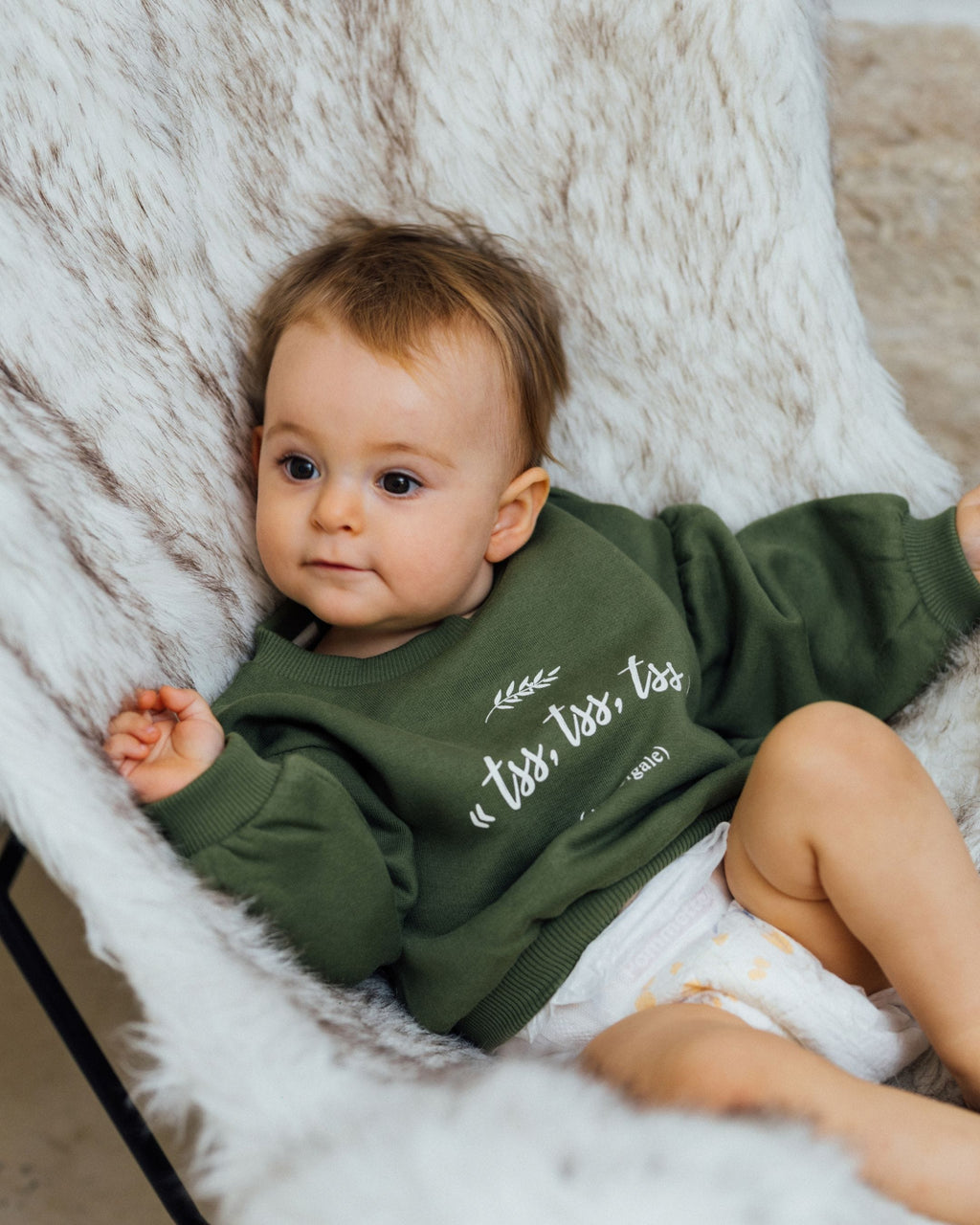 Epiko Sweat Sweat enfant vert olive MAGNOLIA Mode durable made in france et europe