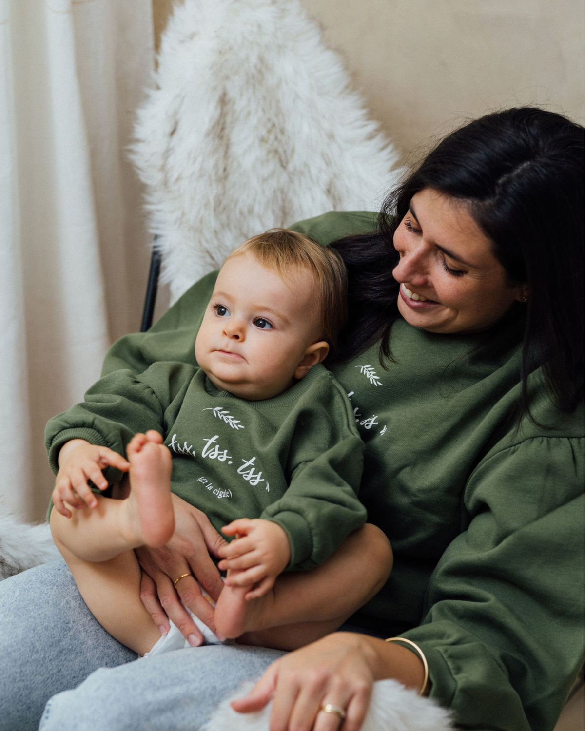 Epiko Sweat Sweat enfant vert olive MAGNOLIA Mode durable made in france et europe