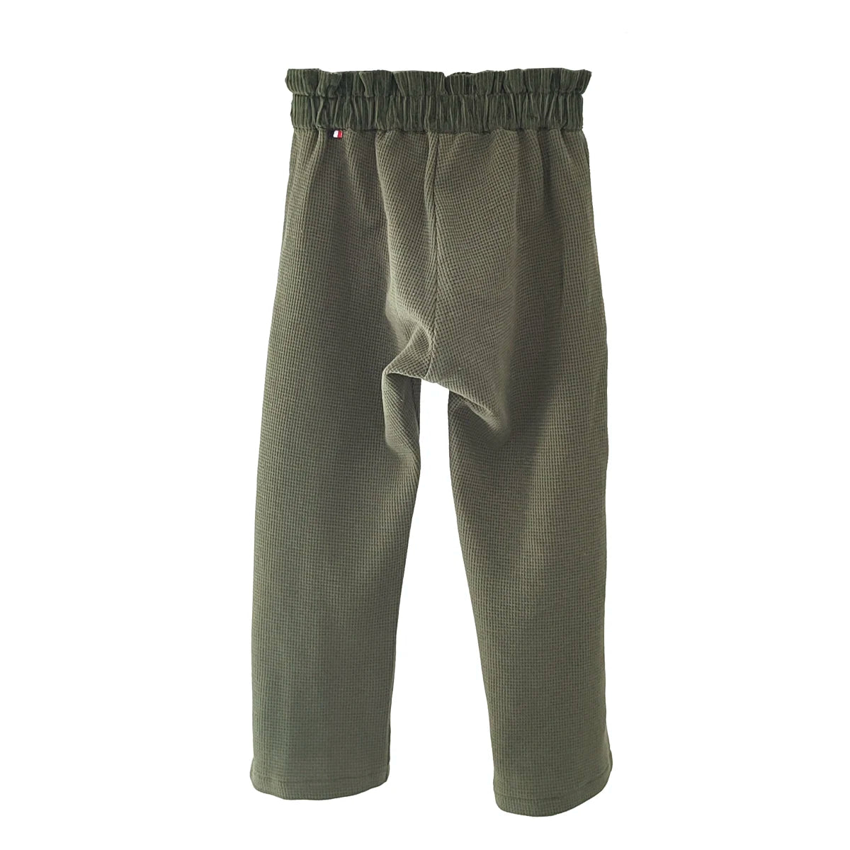 Pantalon bébé nid d’abeille olive AMANDIER
